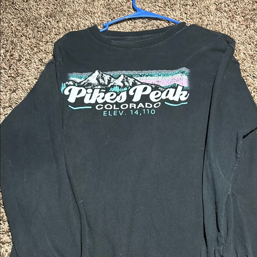 Black Pikes Peak Colorado Long Sleeve Shirt